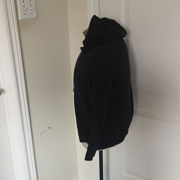 Forever 21 Ladies Pull Over Hoodie Sweater With Ruffled Back Medium Black - Picture 3 of 16